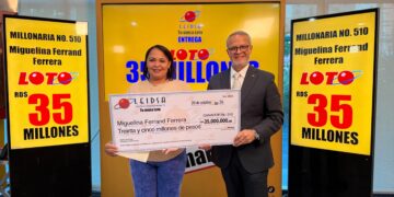 LEIDSA entrega RD$35 millones a empleada privada ganadora del Loto