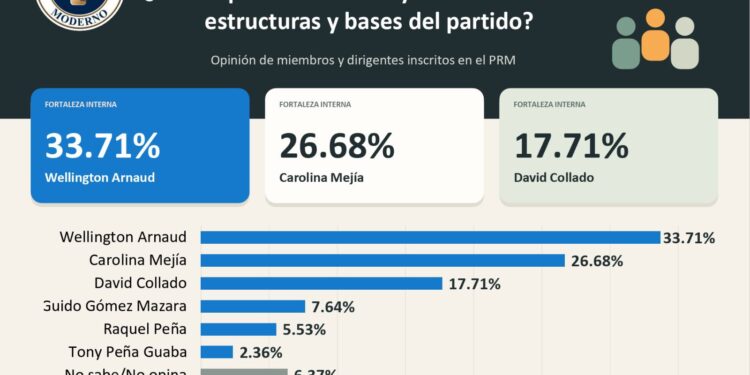 Wellington Arnaud lidera fortaleza en las bases del PRM y se consolida entre los principales aspirantes presidenciales según encuesta